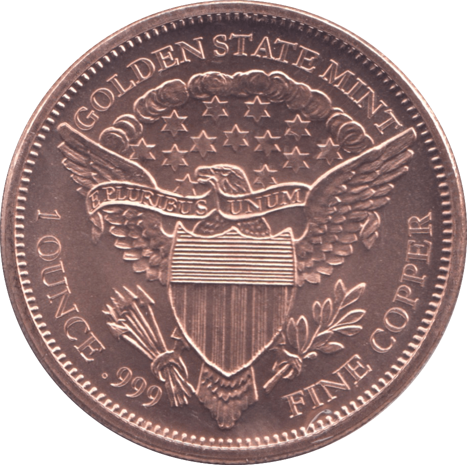 1oz FINE COPPER .999 GOLDEN STATE MINT REF E11 - Copper 1 oz Coins - Cambridgeshire Coins