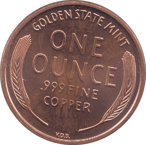 1oz FINE COPPER .999 GOLDEN STATE MINT REF E44 - Copper 1 oz Coins - Cambridgeshire Coins