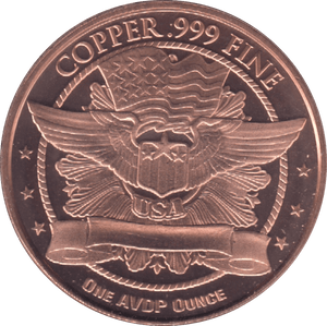 1oz FINE COPPER .999 IN GOD WE TRUST REF E43 - Copper 1 oz Coins - Cambridgeshire Coins