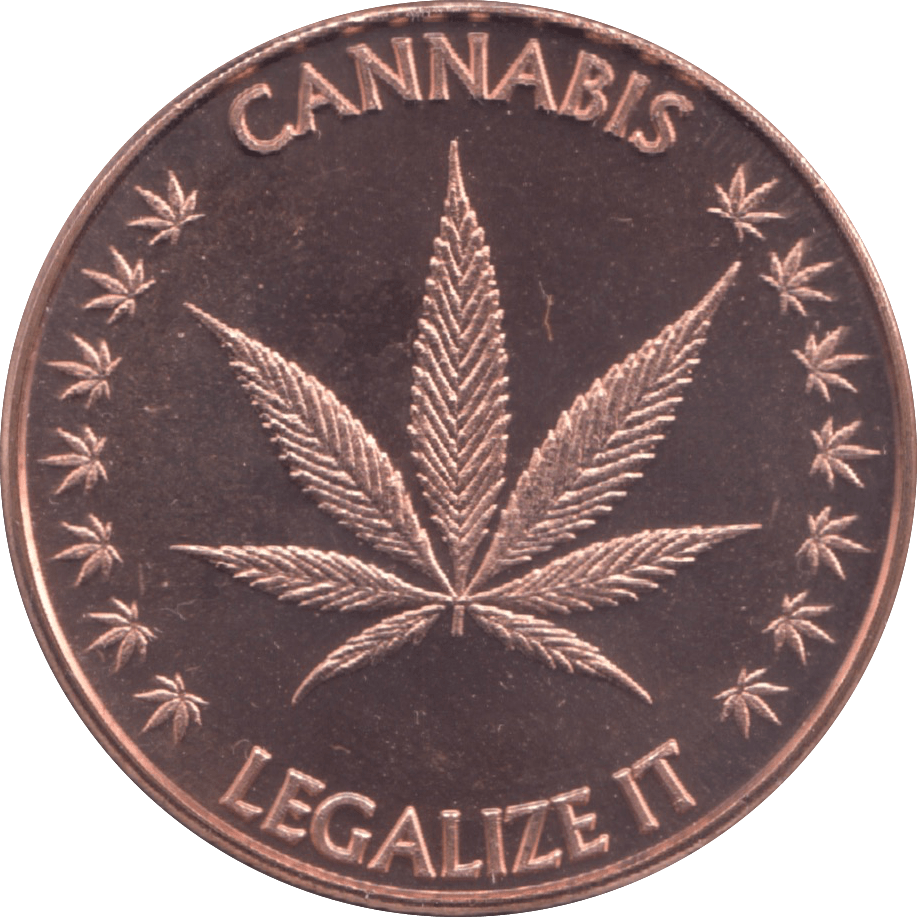 1oz FINE COPPER .999 LEGALIZE CANNABIS REF E55 - Copper 1 oz Coins - Cambridgeshire Coins