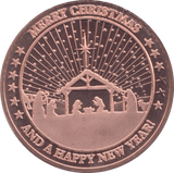 1oz FINE COPPER .999 MERRY CHRISTMAS REF E23 - Copper 1 oz Coins - Cambridgeshire Coins