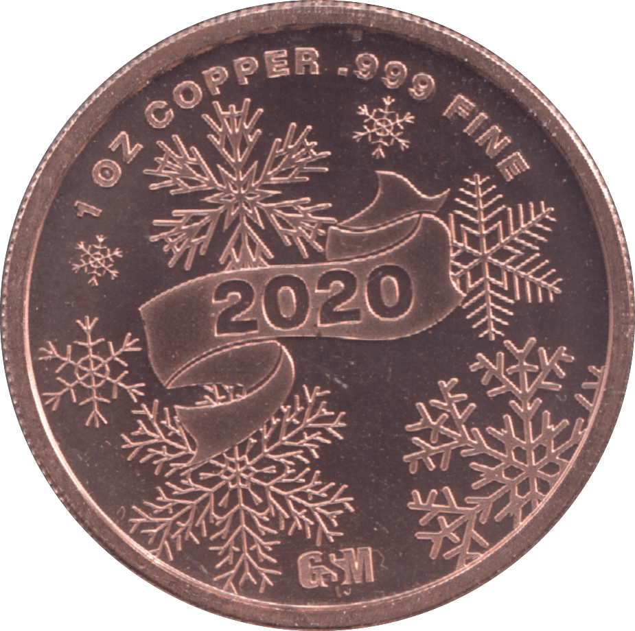 1oz FINE COPPER .999 MERRY CHRISTMAS REF E57 - Copper 1 oz Coins - Cambridgeshire Coins