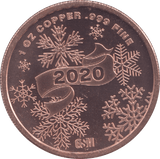 1oz FINE COPPER .999 MERRY CHRISTMAS REF E57 - Copper 1 oz Coins - Cambridgeshire Coins