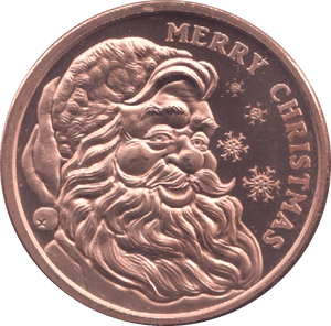 1oz FINE COPPER .999 MERRY CHRISTMAS REF E57 - Copper 1 oz Coins - Cambridgeshire Coins