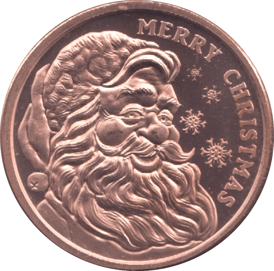 1oz FINE COPPER .999 MERRY CHRISTMAS REF E57 - Copper 1 oz Coins - Cambridgeshire Coins