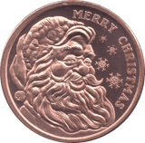 1oz FINE COPPER .999 MERRY CHRISTMAS REF E57 - Copper 1 oz Coins - Cambridgeshire Coins