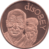 1oz FINE COPPER .999 OBEY REF E22 - Copper 1 oz Coins - Cambridgeshire Coins