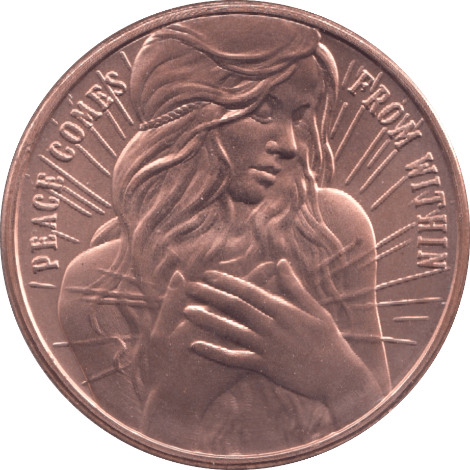 1oz FINE COPPER .999 PEACE COMES FROM WITHIN REF E72 - Copper 1 oz Coins - Cambridgeshire Coins