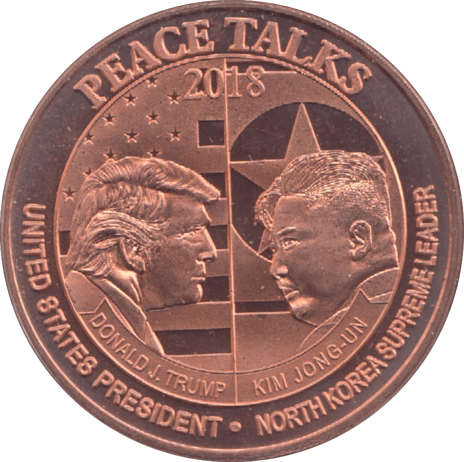 1oz FINE COPPER .999 PEACE TALKS REF E31 - Copper 1 oz Coins - Cambridgeshire Coins