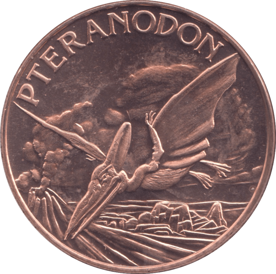 1oz FINE COPPER .999 PTERANODON REF E10 - Copper 1 oz Coins - Cambridgeshire Coins