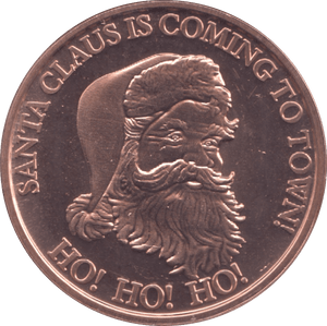 1oz FINE COPPER .999 SANTA CLAUS IS COMING TO TOWN REF E76 - Copper 1 oz Coins - Cambridgeshire Coins