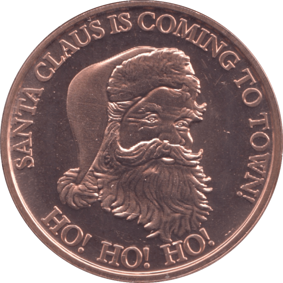 1oz FINE COPPER .999 SANTA CLAUS IS COMING TO TOWN REF E76 - Copper 1 oz Coins - Cambridgeshire Coins