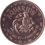 1oz FINE COPPER .999 STAR SIGNS AQUARIUS REF E75 - Copper 1 oz Coins - Cambridgeshire Coins