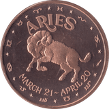 1oz FINE COPPER .999 STAR SIGNS ARIES REF E75 - Copper 1 oz Coins - Cambridgeshire Coins