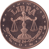 1oz FINE COPPER .999 STAR SIGNS LIBRA REF E75 - Copper 1 oz Coins - Cambridgeshire Coins