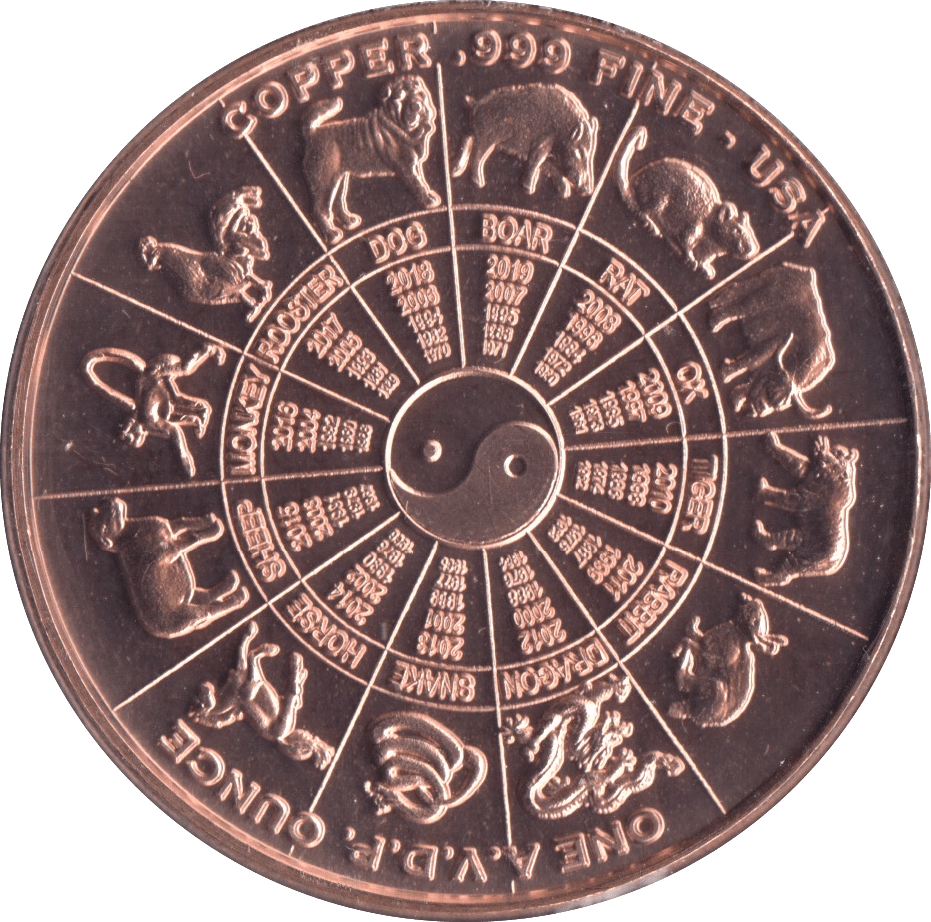 1oz FINE COPPER .999 STAR SIGNS PISCES REF E75 - Copper 1 oz Coins - Cambridgeshire Coins
