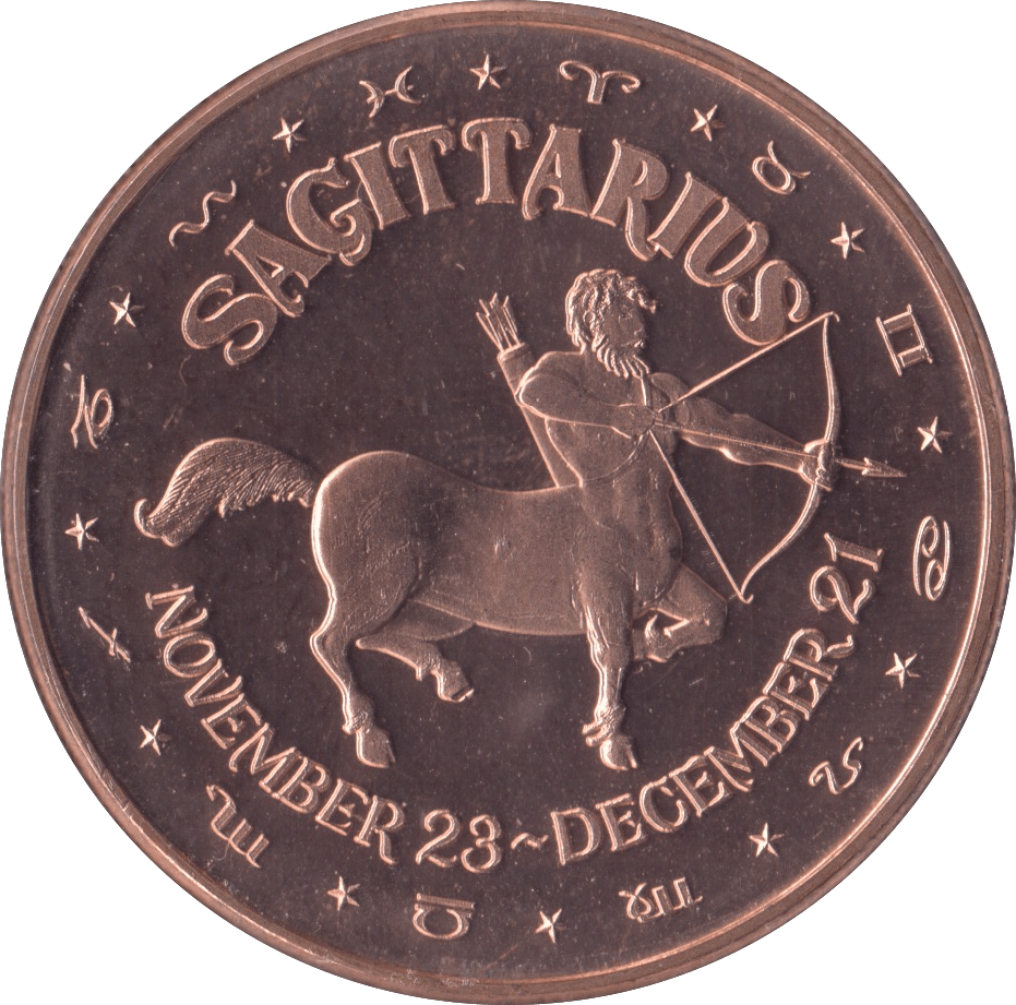 1oz FINE COPPER .999 STAR SIGNS SAGITTARIUS REF E75 - Copper 1 oz Coins - Cambridgeshire Coins