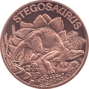 1oz FINE COPPER .999 STEGOSAURUS REF E39 - Copper 1 oz Coins - Cambridgeshire Coins