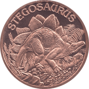 1oz FINE COPPER .999 STEGOSAURUS REF E74 - Copper 1 oz Coins - Cambridgeshire Coins