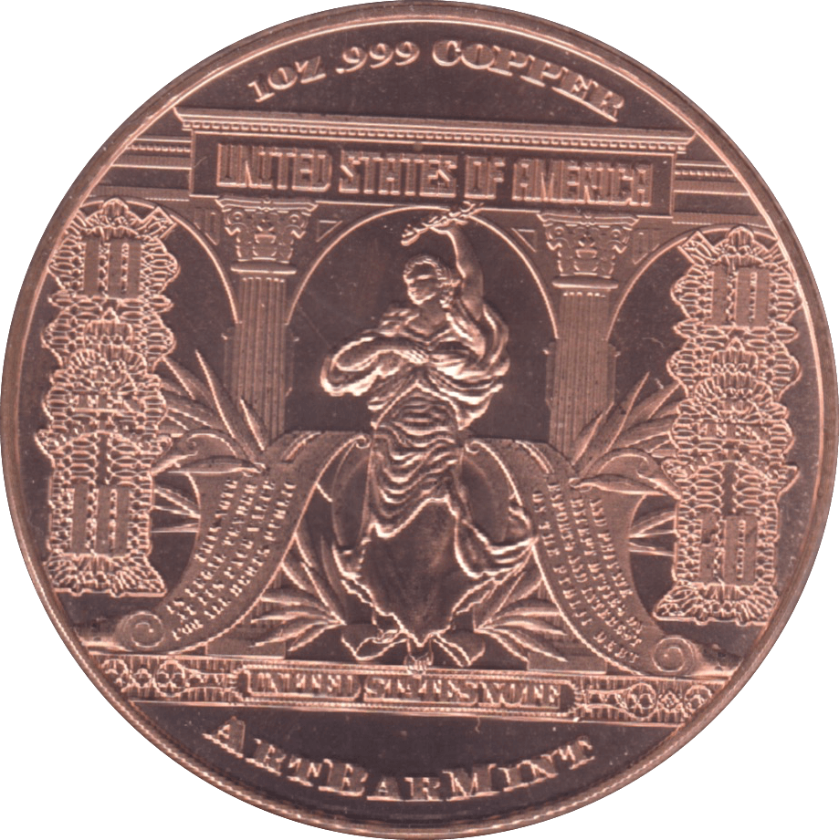 1oz FINE COPPER .999 TEN DOLLARS REF E65 - Copper 1 oz Coins - Cambridgeshire Coins