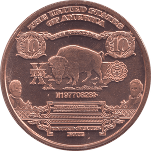 1oz FINE COPPER .999 TEN DOLLARS REF E65 - Copper 1 oz Coins - Cambridgeshire Coins