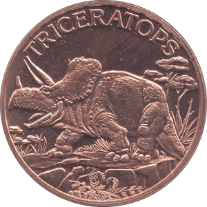 1oz FINE COPPER .999 TRICERATOPS REF E38 - Copper 1 oz Coins - Cambridgeshire Coins