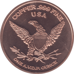 1oz FINE COPPER .999 TYRANNOSAURUS REF E3 - Copper 1 oz Coins - Cambridgeshire Coins