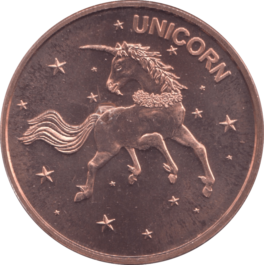 1oz FINE COPPER .999 UNICORN REF E29 - Copper 1 oz Coins - Cambridgeshire Coins