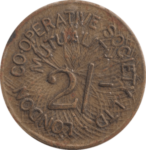 2 SHILLINGS TOKEN COOPERATIVE SOCIETY - HALFPENNY TOKEN - Cambridgeshire Coins