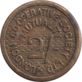 2 SHILLINGS TOKEN COOPERATIVE SOCIETY - HALFPENNY TOKEN - Cambridgeshire Coins