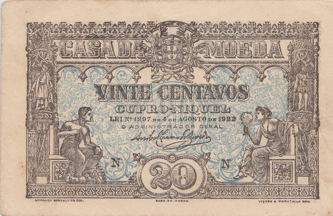 20 CENTAVOS BANKNOTE PORTUGAL ( REF 312 ) - World Banknotes - Cambridgeshire Coins