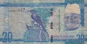 20 DALASIS CENTRL BANK OF GAMBIA GAMBIAN BANKNOTE REF 423 - World Banknotes - Cambridgeshire Coins