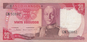 20 ESCUDOS BANKNOTE ANGOLA ( REF 297 ) - World Banknotes - Cambridgeshire Coins