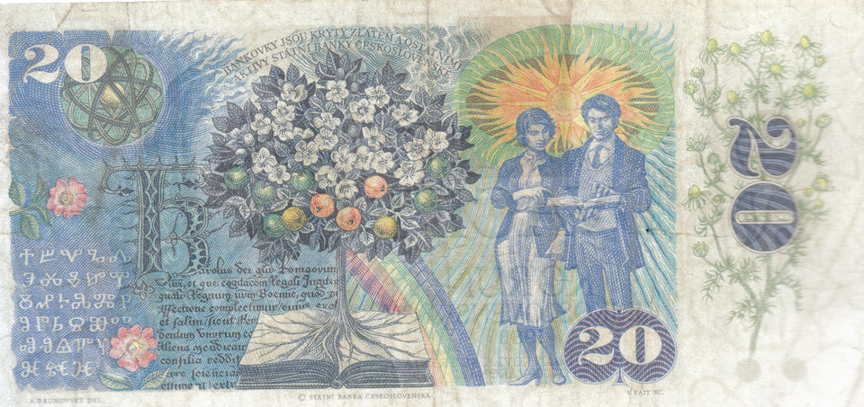 20 KORUN BANKOVA TANTNEJ BANKY SLOVENSKEJ CZECHSLOVAKIA BANKNOTE REF 123 - WORLD BANKNOTES - Cambridgeshire Coins