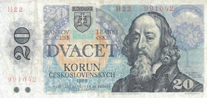 20 KORUN BANKOVA TANTNEJ BANKY SLOVENSKEJ CZECHSLOVAKIA BANKNOTE REF 123 - WORLD BANKNOTES - Cambridgeshire Coins