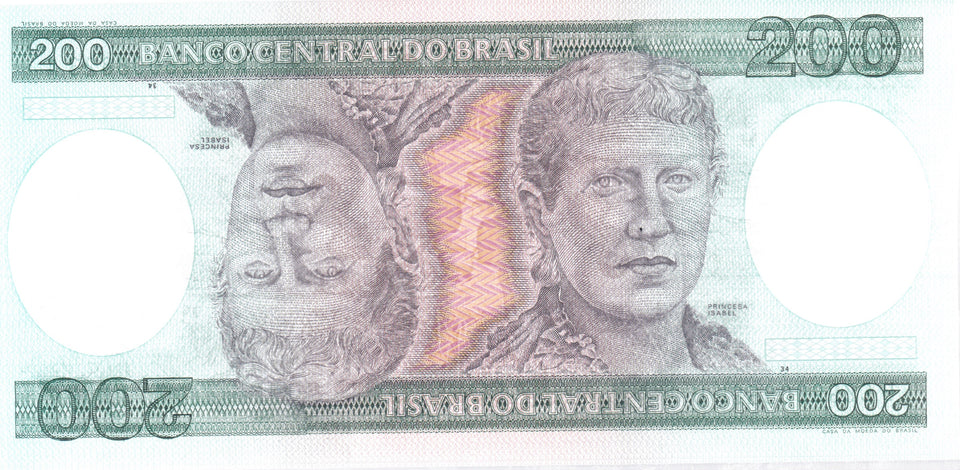 200 CRUZADOS BANCO DO BRASIL BRAZIL BANKNOTE REF 153 - WORLD BANKNOTES - Cambridgeshire Coins