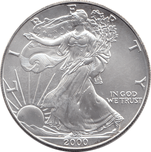 2000 AMERICAN EAGLE SILVER DOLLAR USA - SILVER WORLD COINS - Cambridgeshire Coins