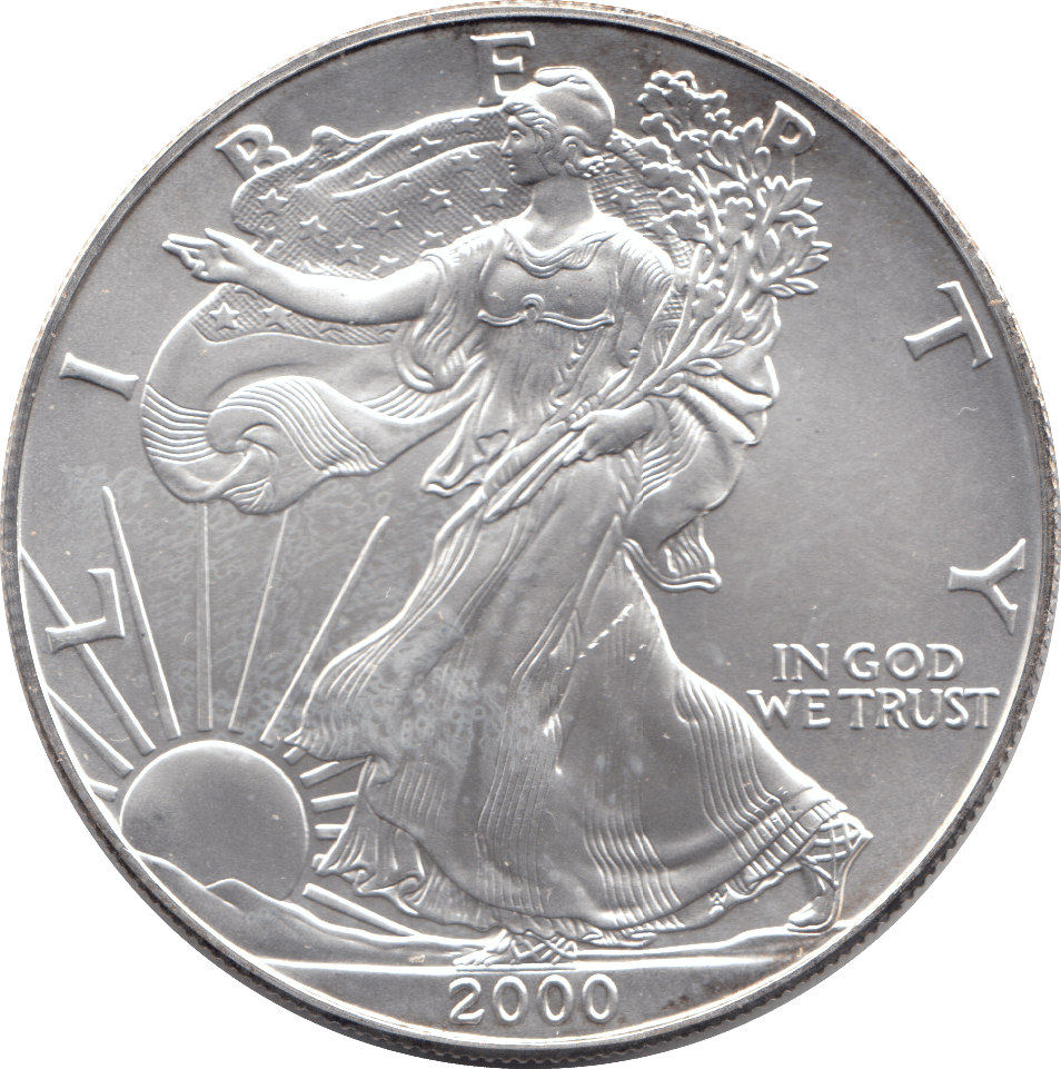 2000 AMERICAN EAGLE SILVER DOLLAR USA - SILVER WORLD COINS - Cambridgeshire Coins