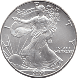2000 AMERICAN EAGLE SILVER DOLLAR USA - SILVER WORLD COINS - Cambridgeshire Coins