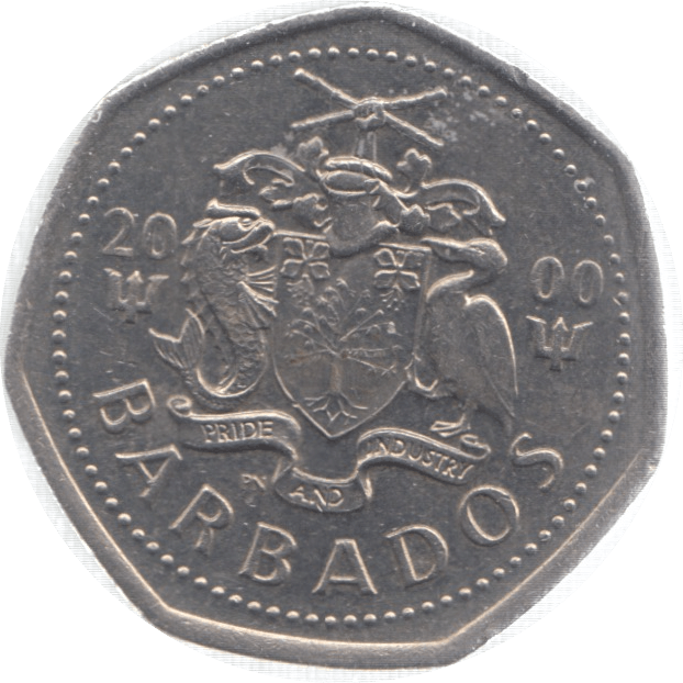 2000 BARBADOS ONE DOLLAR - WORLD COINS - Cambridgeshire Coins