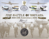 2000 BATTLE OF BRITAIN 1 CROWN COIN COVER SIGNED BY WING COMMANDER G. C. UNWIN REF CC24 - coin covers - Cambridgeshire Coins