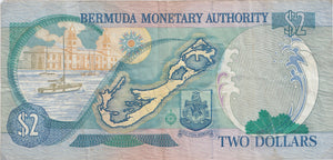 2000 BERMUDA MONETARY AUTHORITY TWO DOLLAR BANKNOTE REF 1527 - World Banknotes - Cambridgeshire Coins