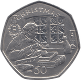 2000 CHRISTMAS 50P BIBLE TRANSLATION ISLE OF MAN - 50P CHRISTMAS - Cambridgeshire Coins