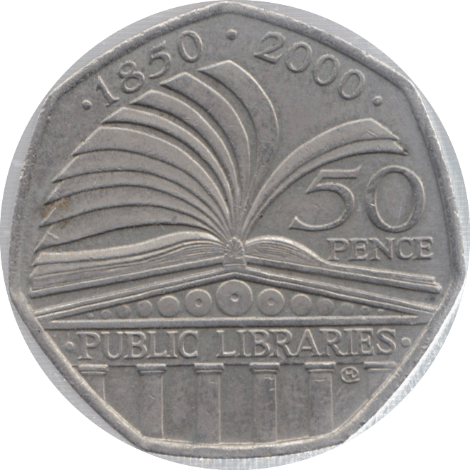 2000 CIRCULATED 50P PUBLIC LIBRARIES ANNIVERSARY - 50P CIRCULATED - Cambridgeshire Coins