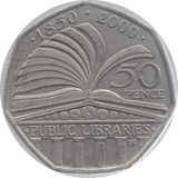 2000 CIRCULATED 50P PUBLIC LIBRARIES ANNIVERSARY - 50P CIRCULATED - Cambridgeshire Coins