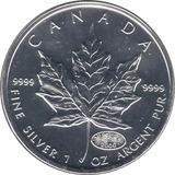 2000 FINE SILVER MAPLE 5 DOLLAR CANADA - SILVER WORLD COINS - Cambridgeshire Coins