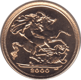2000 GOLD HALF SOVEREIGN BU - Half Sovereign - Cambridgeshire Coins