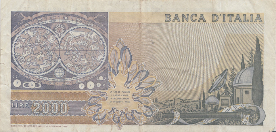 2000 LIRE BANCA D'ITALIA ITALIAN BANKNOTE REF 434 - World Banknotes - Cambridgeshire Coins
