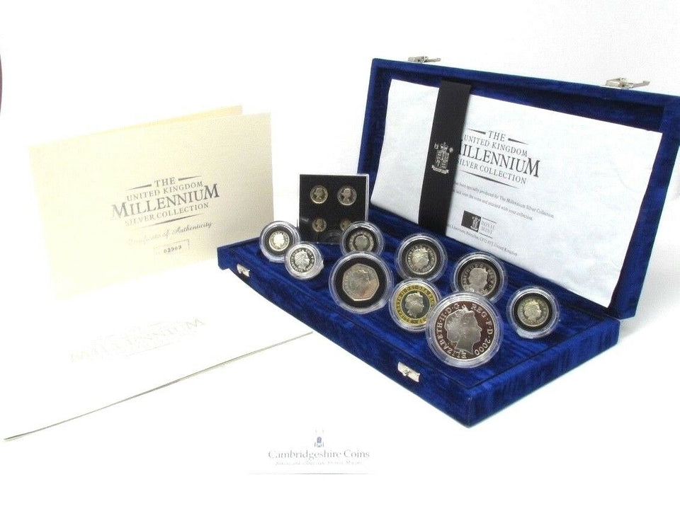 2000 Millennium Silver Proof Coin Set Maundy Money Box COA Bullion Royal Mint - Silver Proof - Cambridgeshire Coins