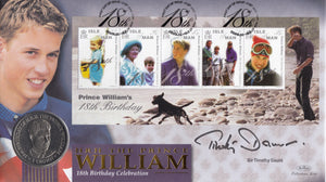 2000 PRINCE WILLIAM 18TH BIRTHDAY CROWN COIN COVER SIGNED SIR TIMOTHY DAUNT CC77 - coin covers - Cambridgeshire Coins